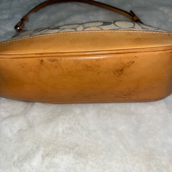 Coach 6094 Signature Leather Jacquard Demi cream Pouch Shoulder Bag Y2K - Picture 6 of 9